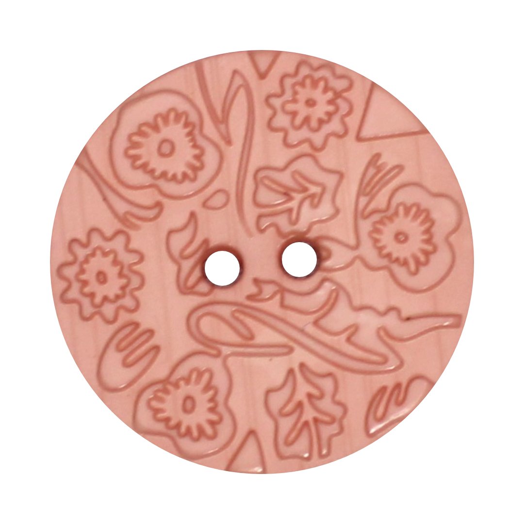 Italian Embossed Floral Buttons- 30mm (Pack of 3) (12 Colours Available) - Pound A Metre
