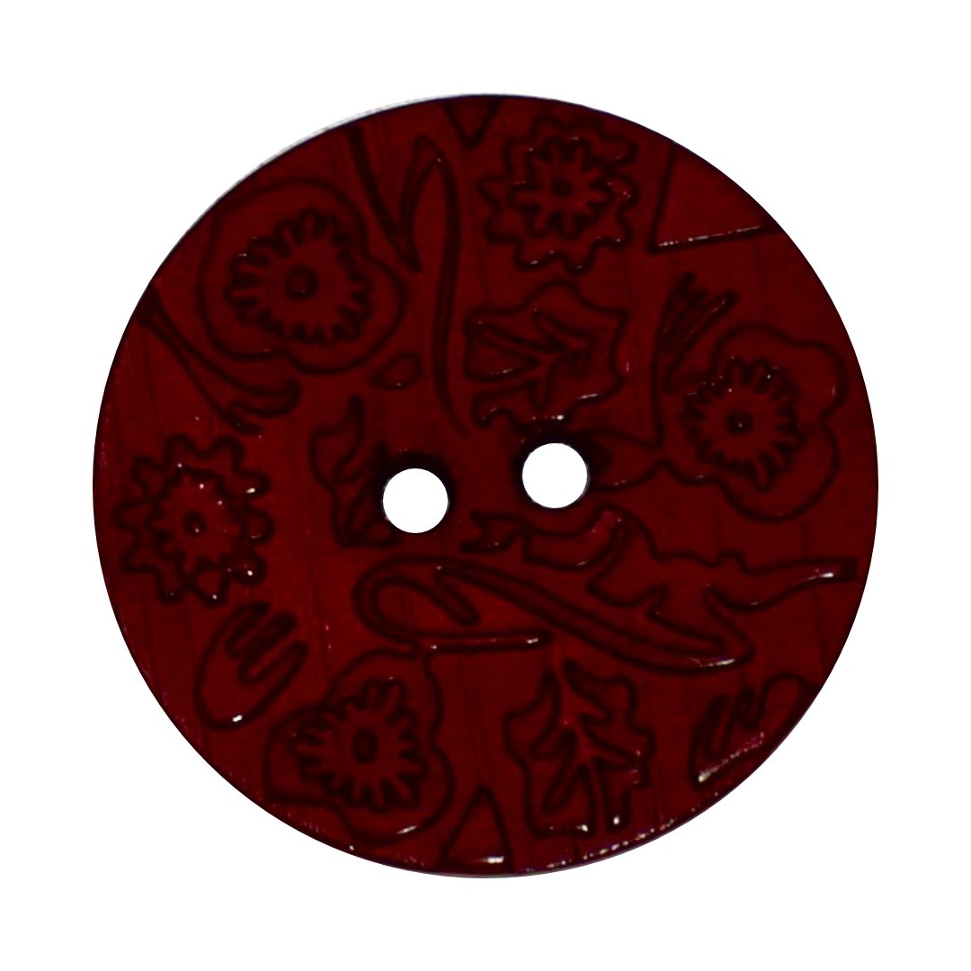 Italian Embossed Floral Buttons- 30mm (Pack of 3) (12 Colours Available) - Pound A Metre