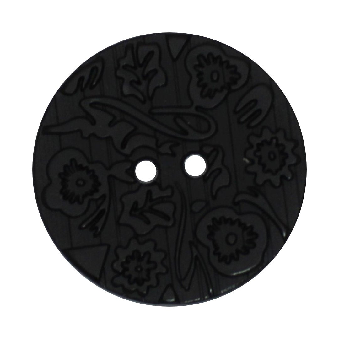 Italian Embossed Floral Buttons- 30mm (Pack of 3) (12 Colours Available) - Pound A Metre
