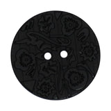 Italian Embossed Floral Buttons- 30mm (Pack of 3) (12 Colours Available) - Pound A Metre