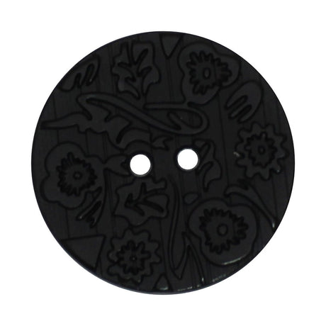 Italian Embossed Floral Buttons- 30mm (Pack of 3) (12 Colours Available) - Pound A Metre