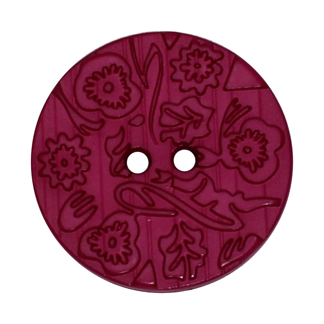 Italian Embossed Floral Buttons- 30mm (Pack of 3) (12 Colours Available) - Pound A Metre