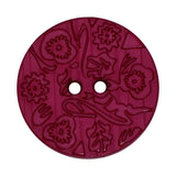 Italian Embossed Floral Buttons- 30mm (Pack of 3) (12 Colours Available) - Pound A Metre
