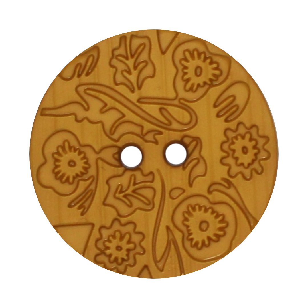 Italian Embossed Floral Buttons- 30mm (Pack of 3) (12 Colours Available) - Pound A Metre