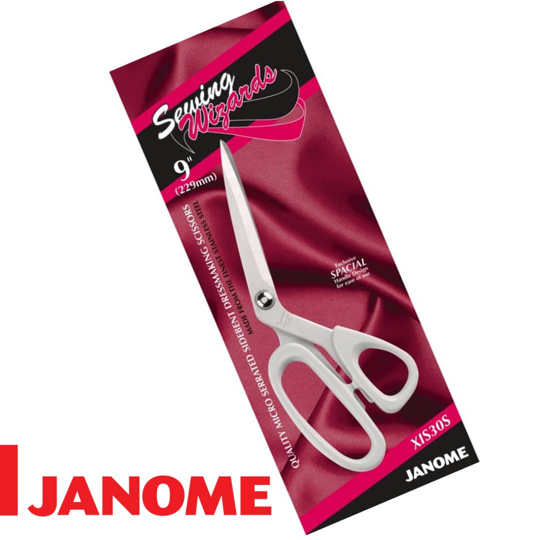 Janome 9" Side Bent Dressmaking Scissors- Sewing Wizards - Pound A Metre