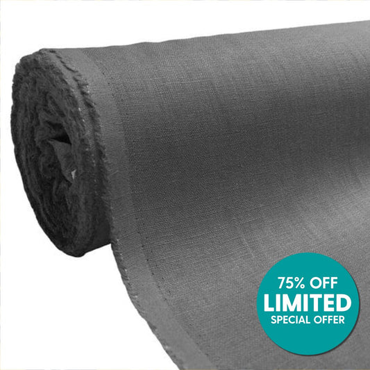 (LIMITED DEAL) 10 Metres Premium Cotton Fabric- 55" Grey - Pound A Metre