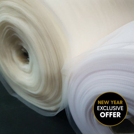 Pound A Metre 20 Metres LIMITED OFFER: 20 Metres Dress Net/ Tulle Bundle- White & Ivory