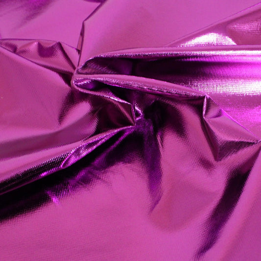 Luxury Aurora Foil Tricot Lame 45" Wide Berry - Pound A Metre