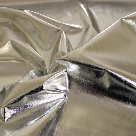 Pound A Metre 1 Metres Luxury Aurora Foil Tricot Lame 45" Wide Silver