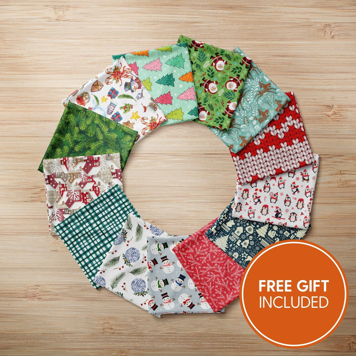Pound A Metre 13 Piece Bundle Mega Variety Festive Bundle- 13 x Fat Quarters- 100% Premium Quilting Cotton