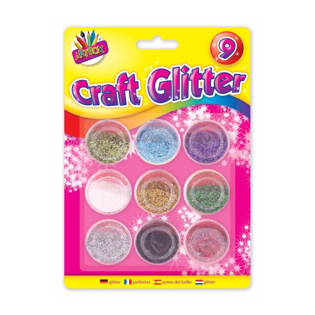 Metallic Colour Glitter Pots- 16g 9 Pack - Pound A Metre