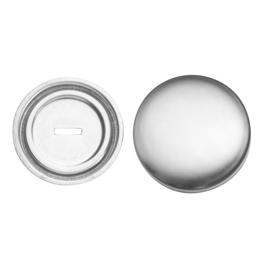 Milward Buttons: Cover: Steel: Silver: 29mm: 4 Pieces - Pound A Metre