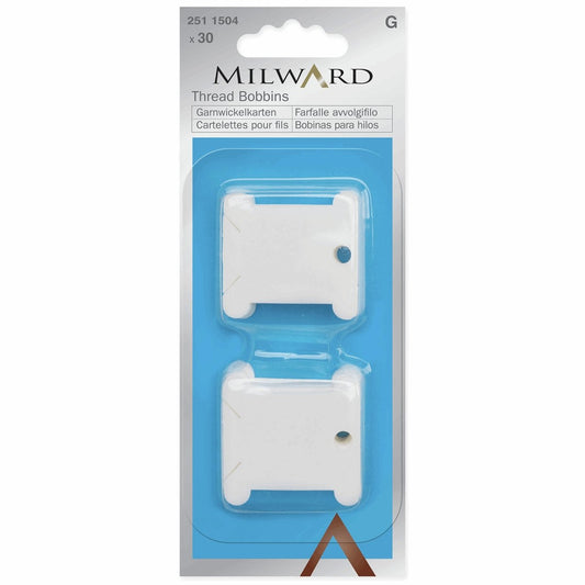 Milward Embroidery Thread Bobbins Plastic Pack of 30 - Pound A Metre