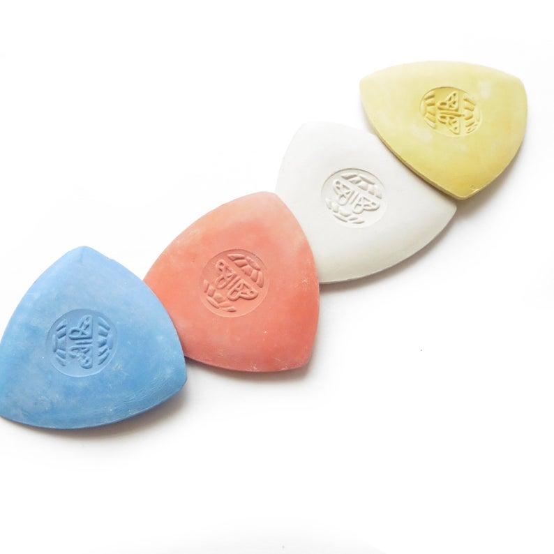 Pack of 4 Tailors Chalk Triangles- Colourful Collection - Pound A Metre