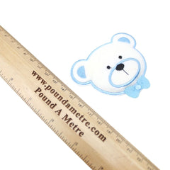 Padded Fabric Motif - Iron Or Sew On Badges - Blue Bear - Pound A Metre