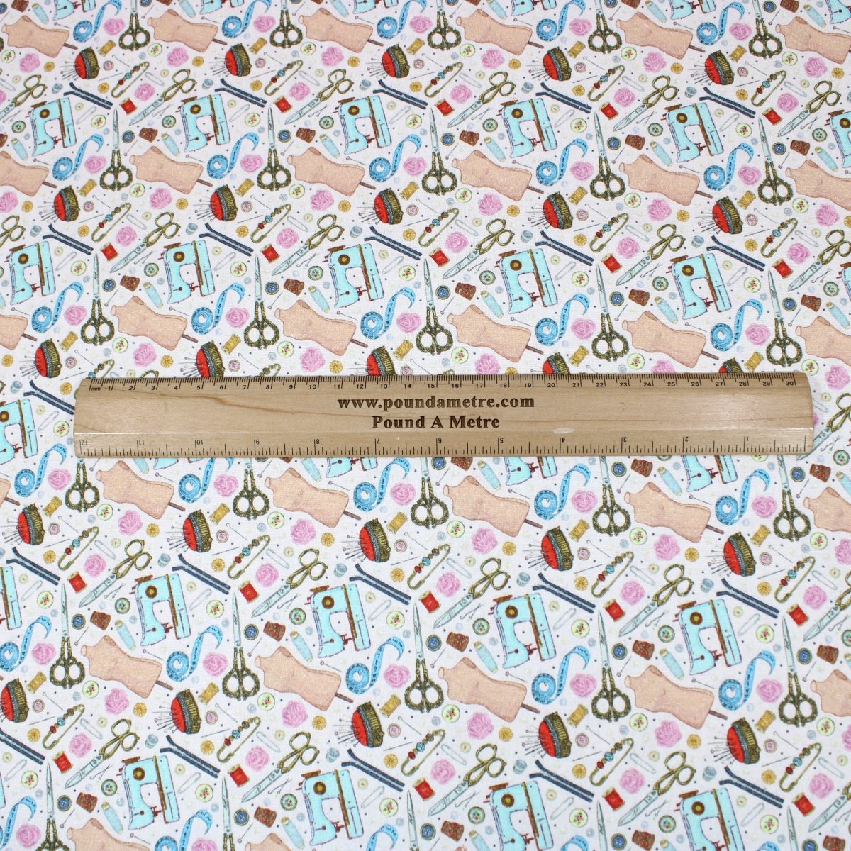 Per Metre Digitally Printed 100% Cotton- 45" Wide (Sewing Frenzy) - Pound A Metre