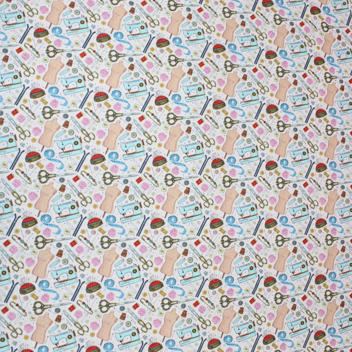 Per Metre Digitally Printed 100% Cotton- 45" Wide (Sewing Frenzy) - Pound A Metre