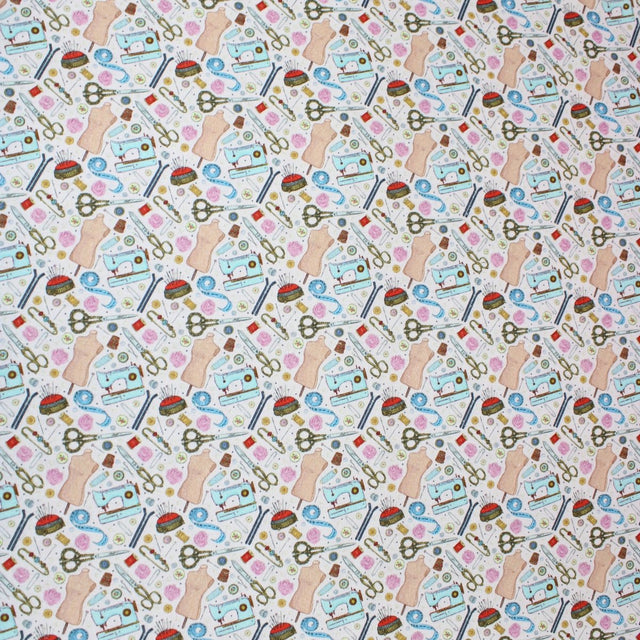 Per Metre Digitally Printed 100% Cotton- 45" Wide (Sewing Frenzy) - Pound A Metre