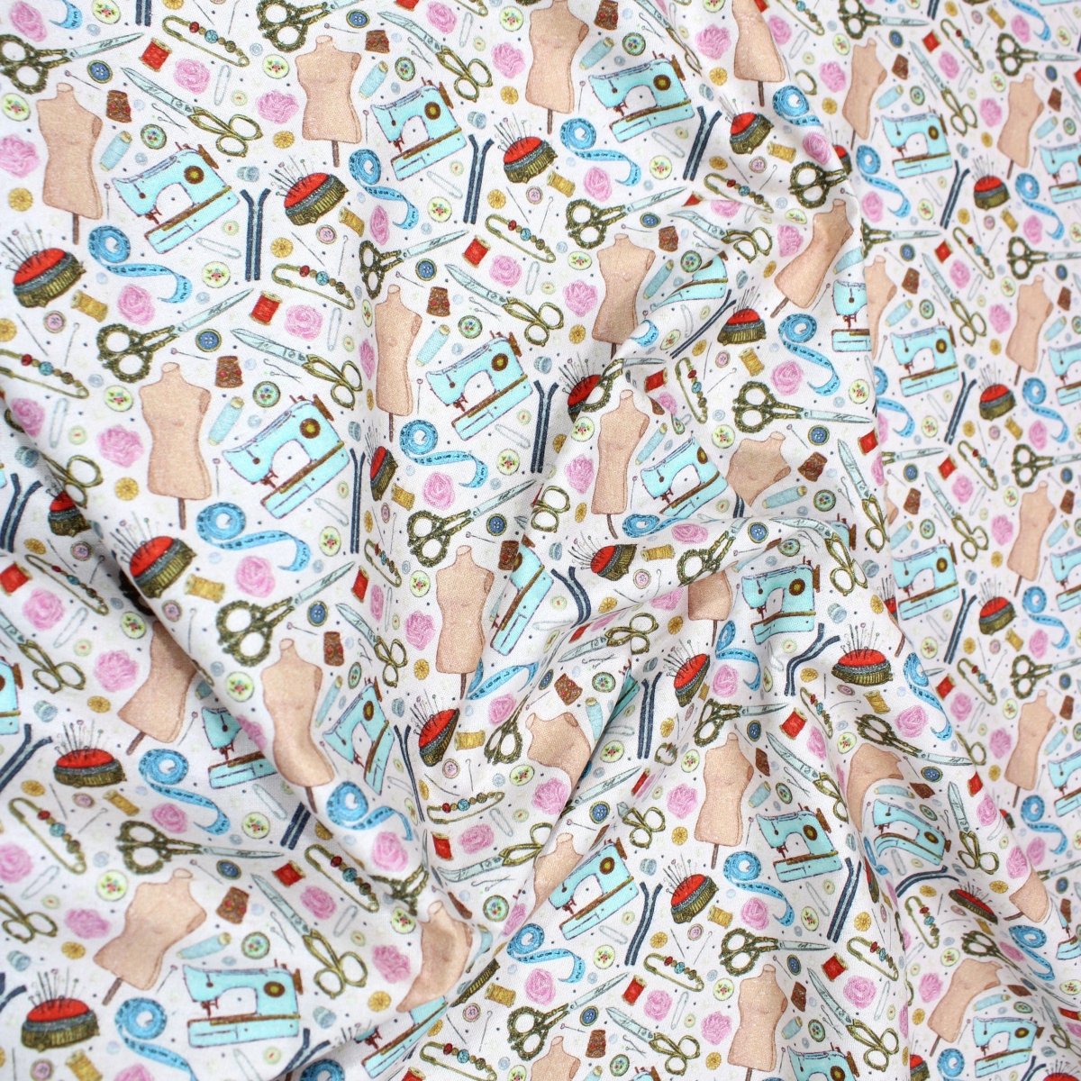 Per Metre Digitally Printed 100% Cotton- 45" Wide (Sewing Frenzy) - Pound A Metre