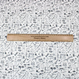Per Metre Digitally Printed 100% Cotton- 45" Wide (Sewing Monochrome) - Pound A Metre