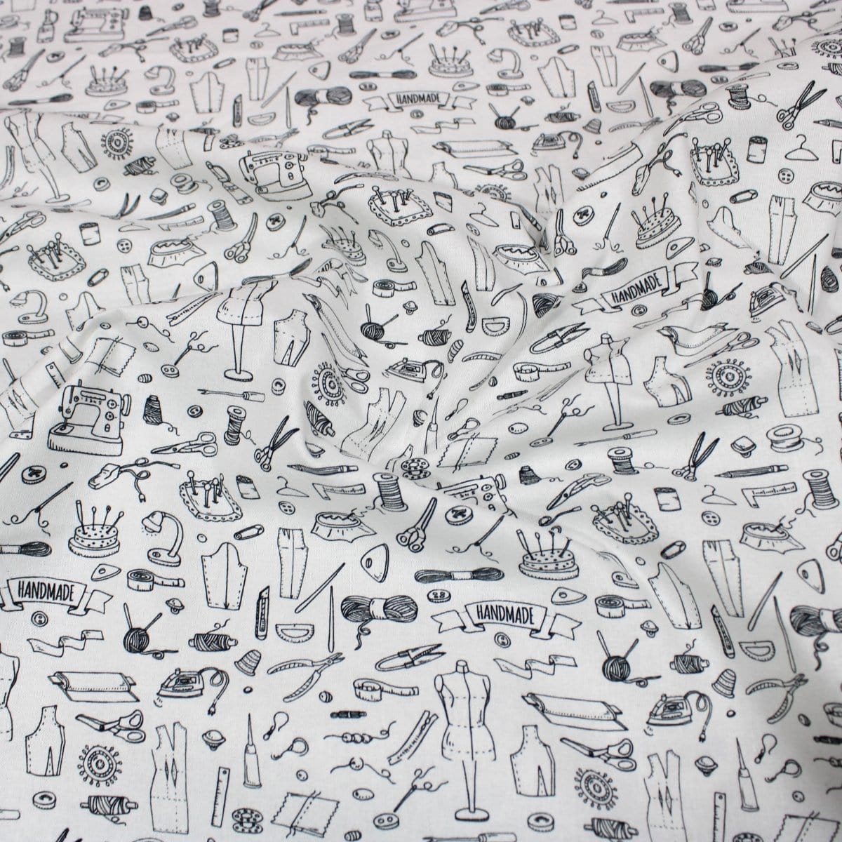 Pound A Metre Per Metre Per Metre Digitally Printed 100% Cotton- 45" Wide (Sewing Monochrome)