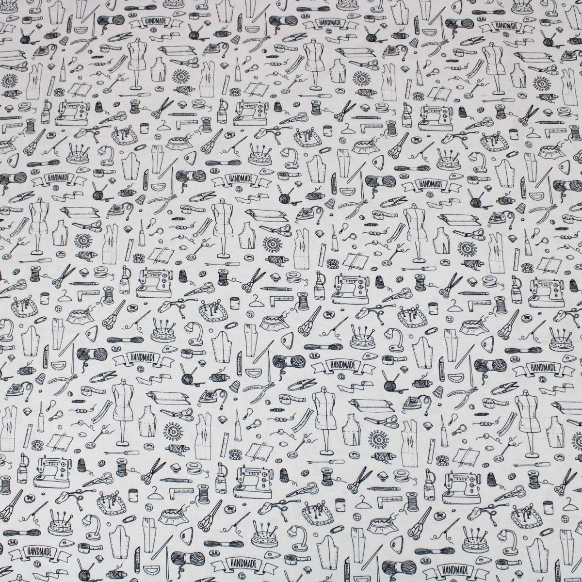 Pound A Metre Per Metre Per Metre Digitally Printed 100% Cotton- 45" Wide (Sewing Monochrome)