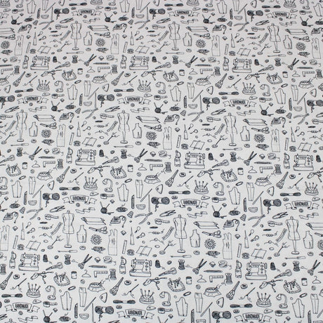 Pound A Metre Per Metre Per Metre Digitally Printed 100% Cotton- 45" Wide (Sewing Monochrome)