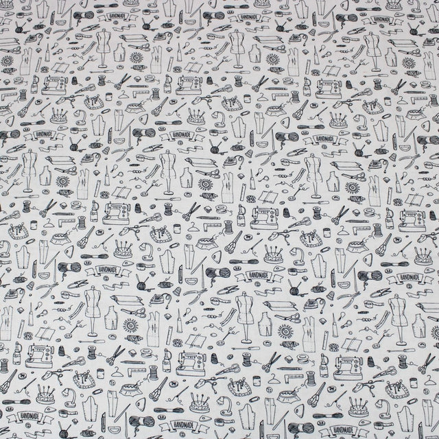 Pound A Metre Per Metre Per Metre Digitally Printed 100% Cotton- 45" Wide (Sewing Monochrome)