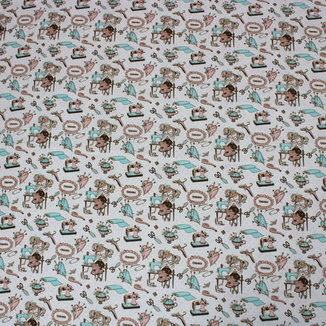 Per Metre Digitally Printed 100% Cotton- 45" Wide (Sewing Room) - Pound A Metre