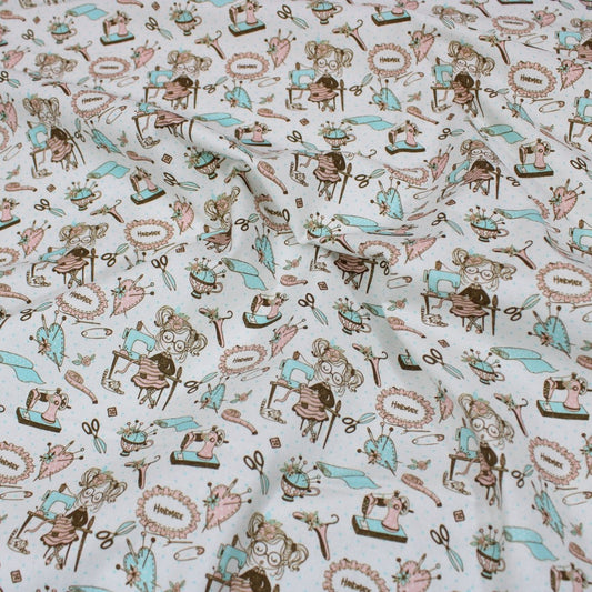 Per Metre Digitally Printed 100% Cotton- 45" Wide (Sewing Room) - Pound A Metre