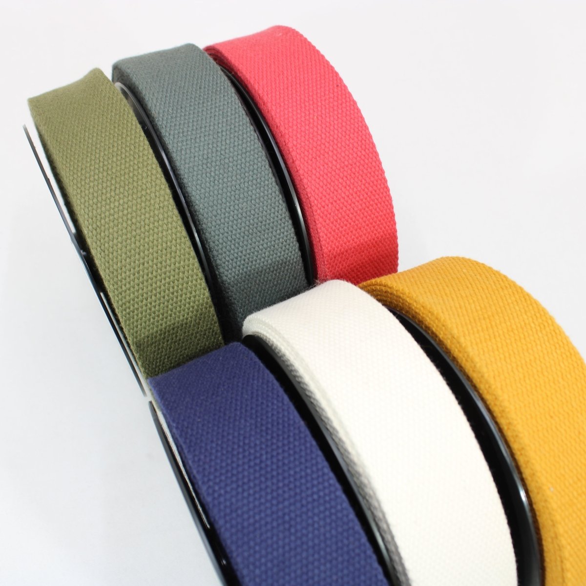 Plain Cotton Tape Webbing: 38mm Wide For Bag Strapping- 7 Colours - Pound A Metre