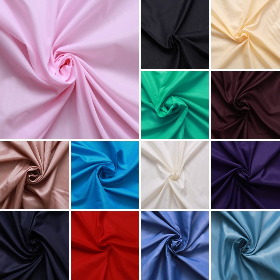 Plain Polyester Taffeta Lining Fabric- 30 Colours 60" Wide - Pound A Metre