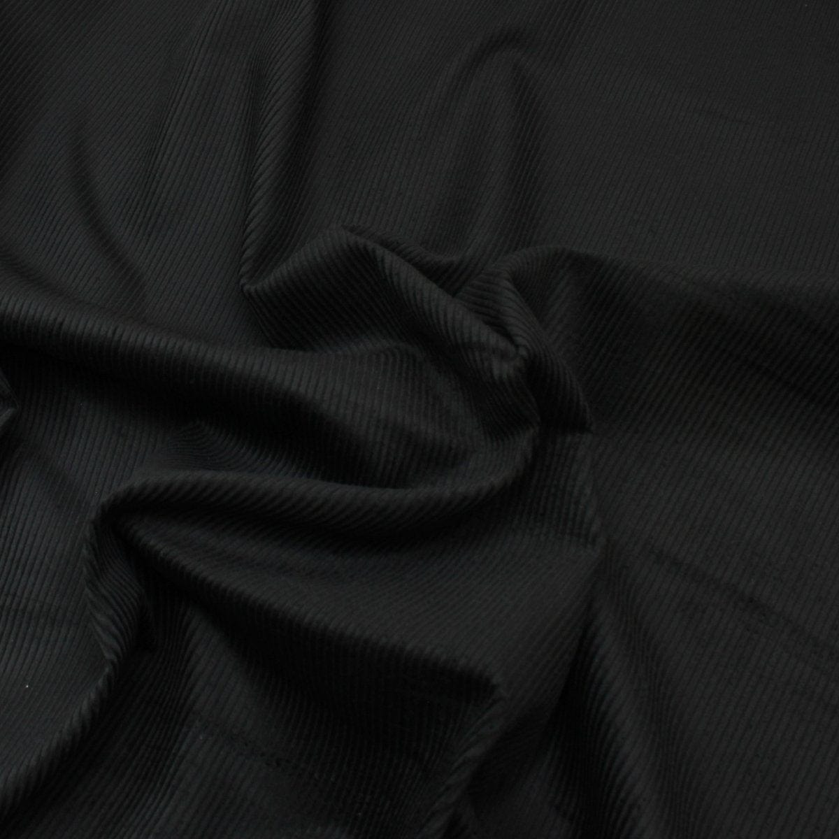 Pound A Metre Black / Sold Per Metre Premium 100% Cotton Corduroy - 8 Wale - 60" Wide - Variations Available