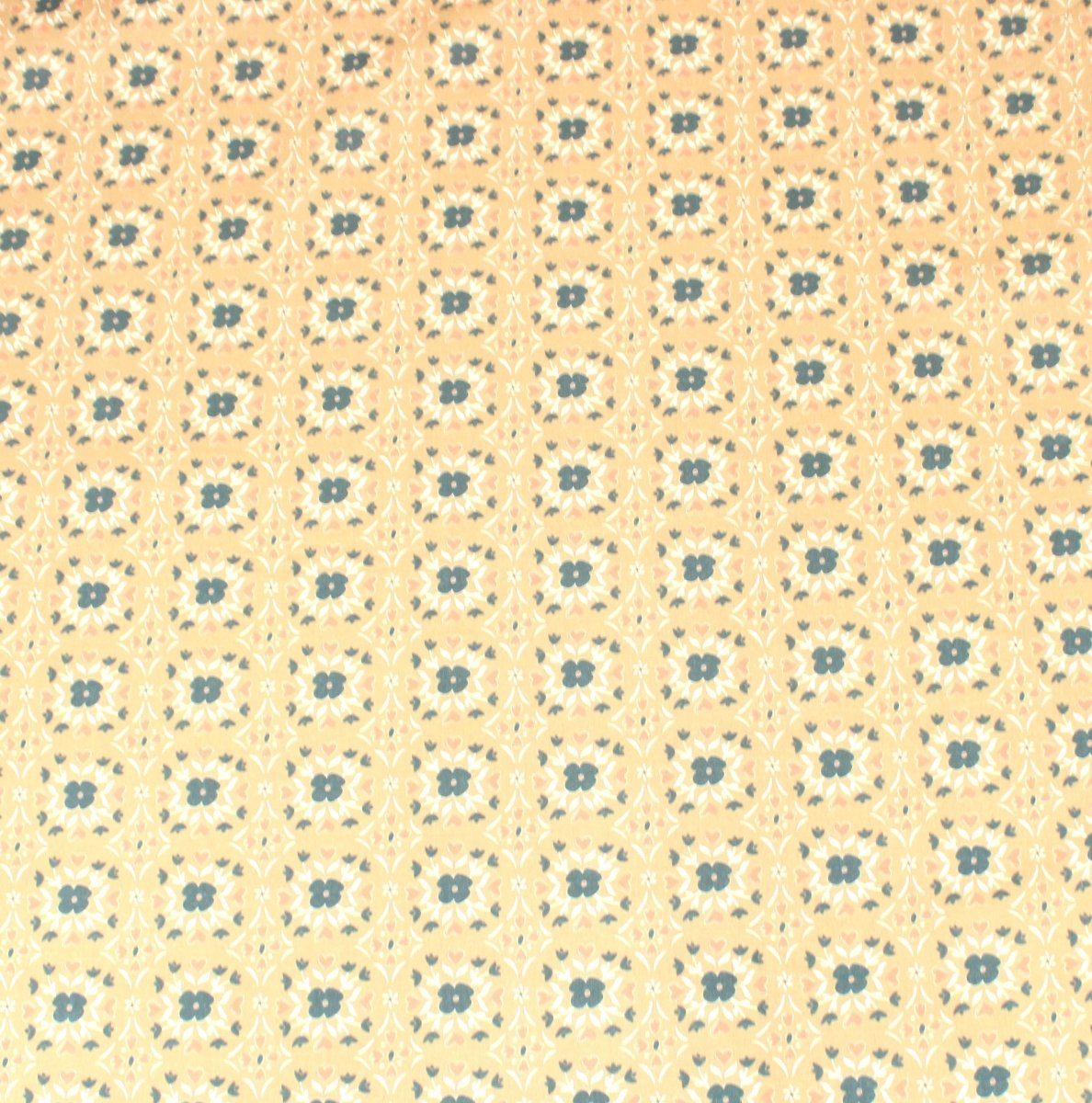 Premium 100% Floral Quilting Cotton - Black Flower - 44" Wide Dusky Orange - Pound A Metre