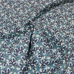 Premium 100% Floral Quilting Cotton - Flower - 44" Wide Dark Teal - Pound A Metre