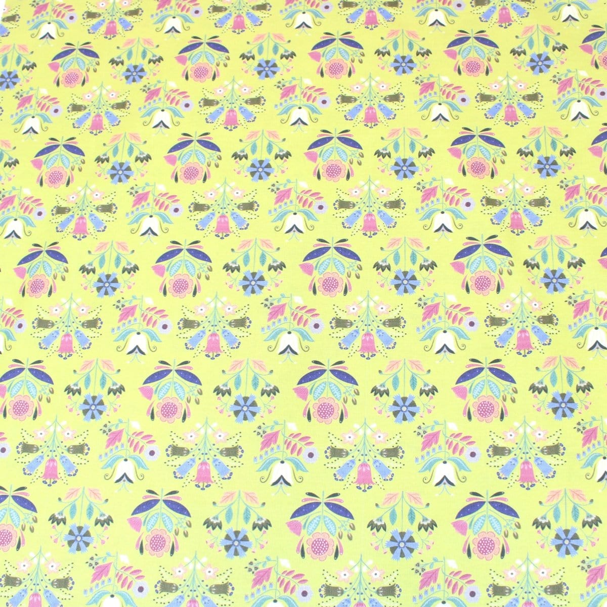 Pound A Metre 1 Metre Premium 100% Floral Quilting Cotton - Flower  - 44" Wide Lime