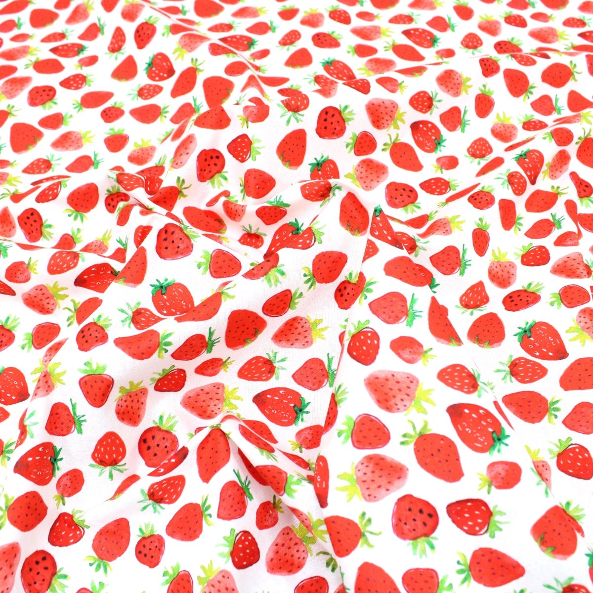 Premium 100% Quilting Cotton 45’ Wide Red Strawberry - Pound A Metre