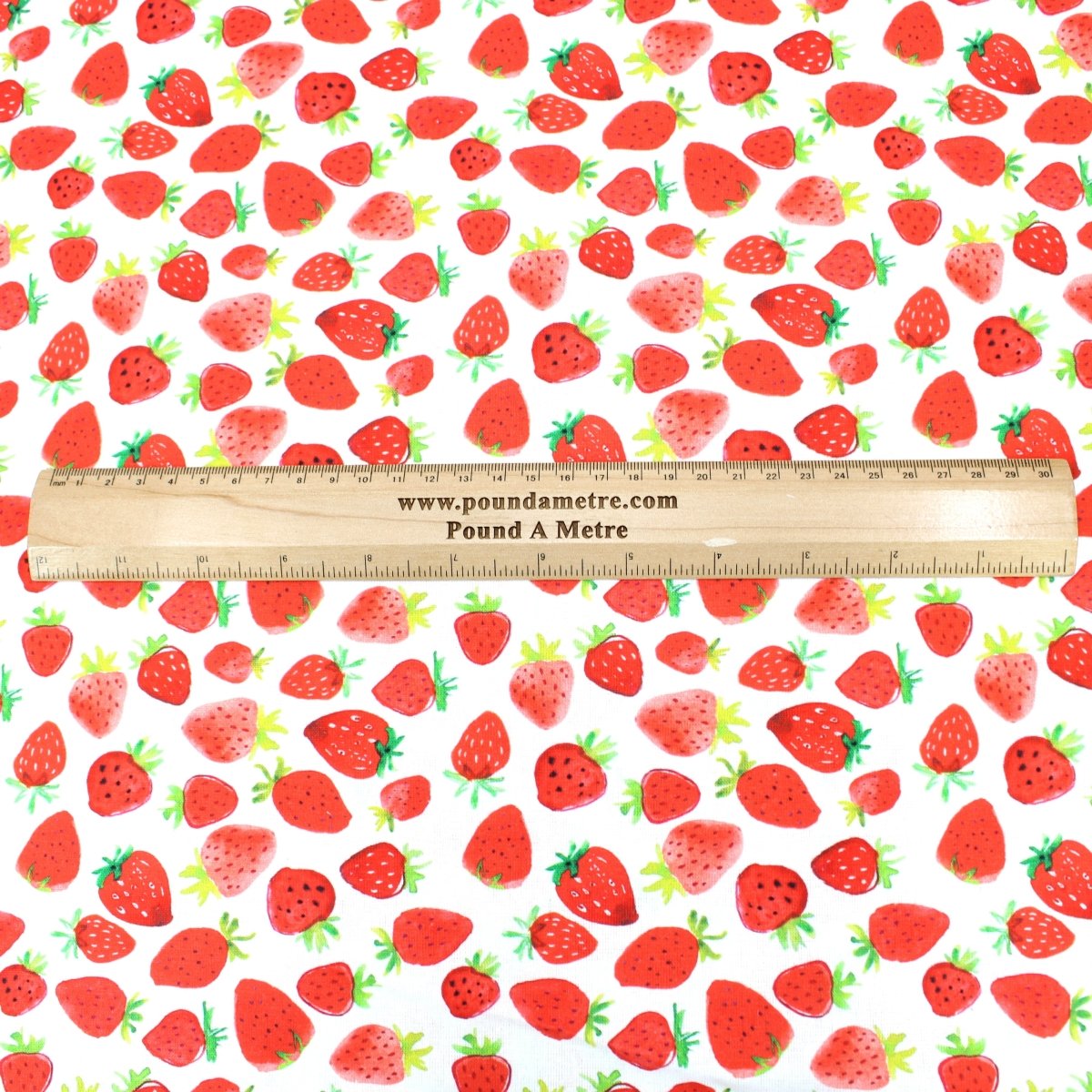 Premium 100% Quilting Cotton 45’ Wide Red Strawberry - Pound A Metre
