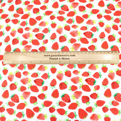 Premium 100% Quilting Cotton 45’ Wide Red Strawberry - Pound A Metre