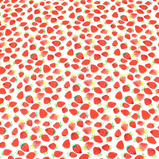 Premium 100% Quilting Cotton 45’ Wide Red Strawberry - Pound A Metre