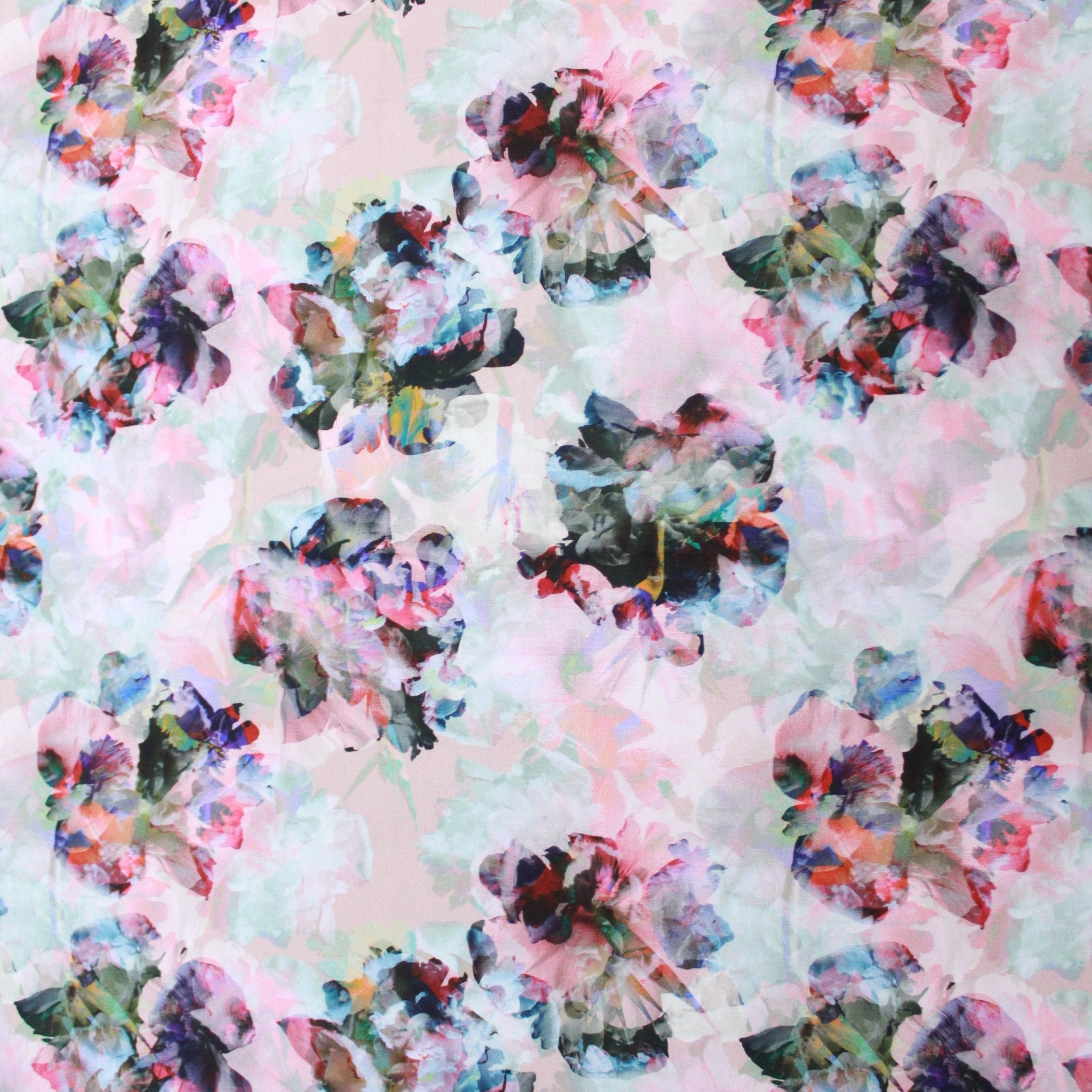 Premium Dressmaking 100% Cotton Floral Sateen - 45" Wide Pink - Pound A Metre