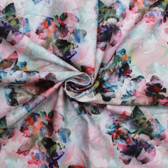 Premium Dressmaking 100% Cotton Floral Sateen - 45" Wide Pink - Pound A Metre