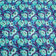 Pound A Metre 1 Metre Premium Dressmaking 100% Cotton Floral Sateen - 45" Wide Purple & Teal