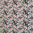 Pound A Metre 1 Metre Premium Dressmaking 100% Cotton Floral Sateen - Floral Explosion - 45" Wide Pink & Black