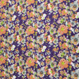Pound A Metre 1 Metre Premium Dressmaking 100% Cotton Floral Sateen - Floral Explosion - 45" Wide Purple & Orange