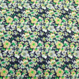 Pound A Metre 1 Metre Premium Dressmaking 100% Cotton Floral Sateen - Floral Explosion - 60" Wide Navy & Yellow