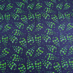 Premium Dressmaking 100% Cotton Floral Sateen - Flower Tree - 45 Wide Navy & Green - Pound A Metre