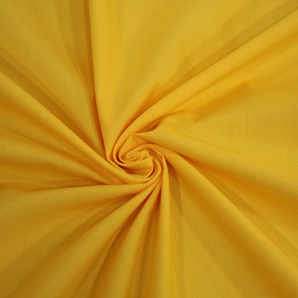 Premium Plain Polycotton Fabric 45- 20 Colours Available Full Metre / Gold