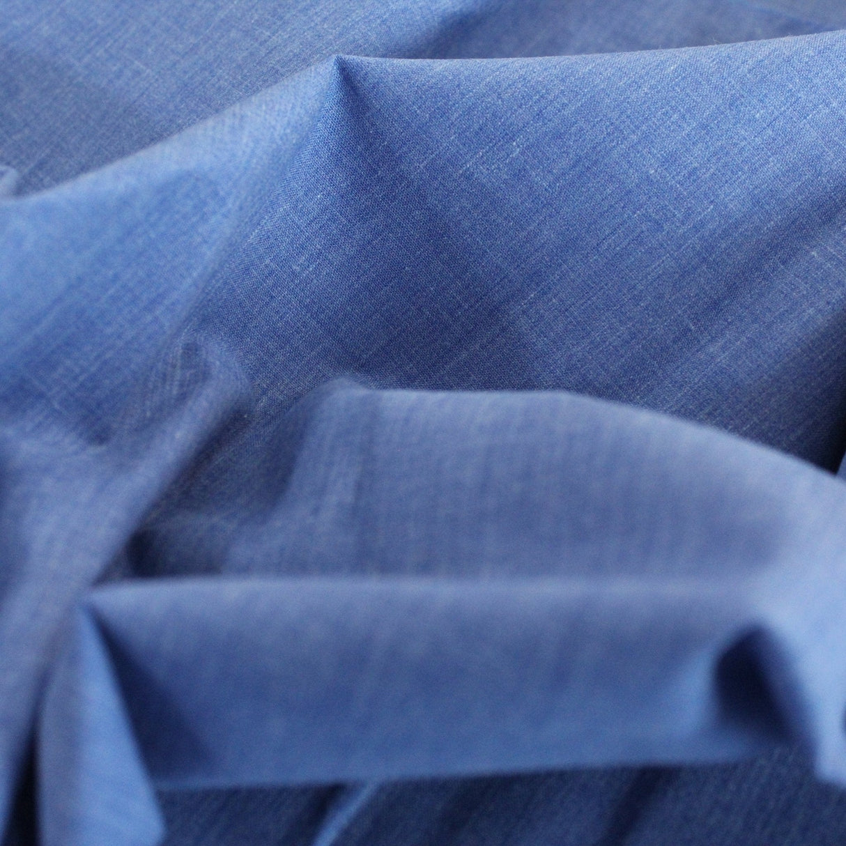 Pound A Metre Chambray Blue / Full Metre Premium Plain Polycotton Fabric, 60° Washable, 45"- 20 Colours Available