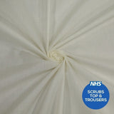 Pound A Metre Light Ivory / Full Metre Premium Plain Polycotton Fabric, 60° Washable, 45"- 20 Colours Available